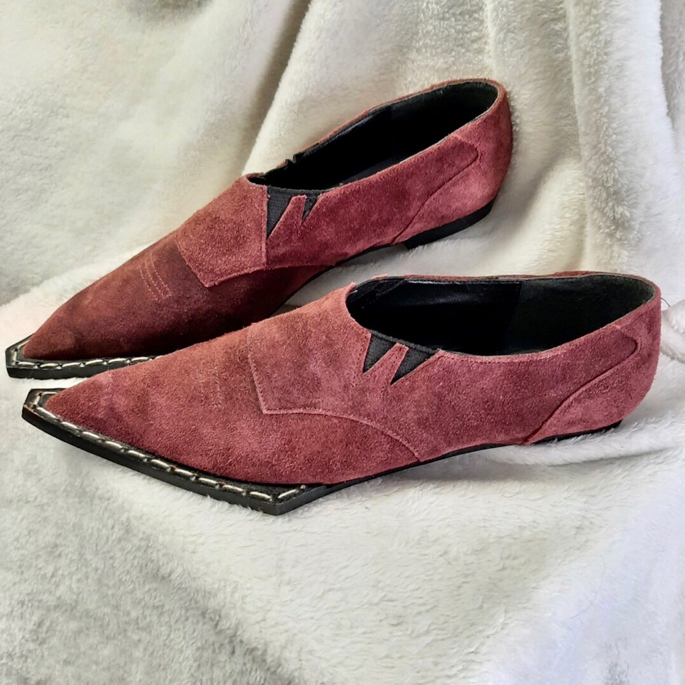 RARE Vintage John Fluevog Swordfish suede flats